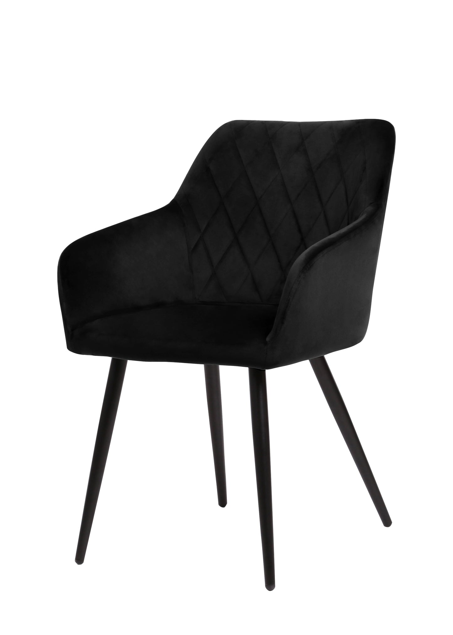 Eetkamerstoel Malmö Zwart Fluweel met zwart onderstel