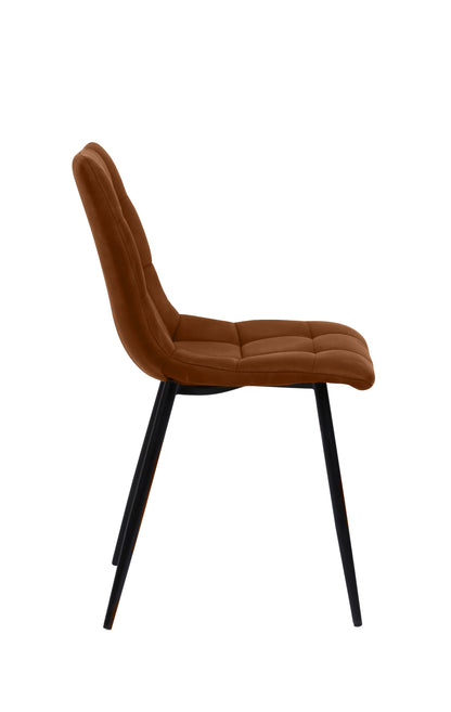 Eetkamerstoel Trondheim Bruin Microvezel met zwart onderstel