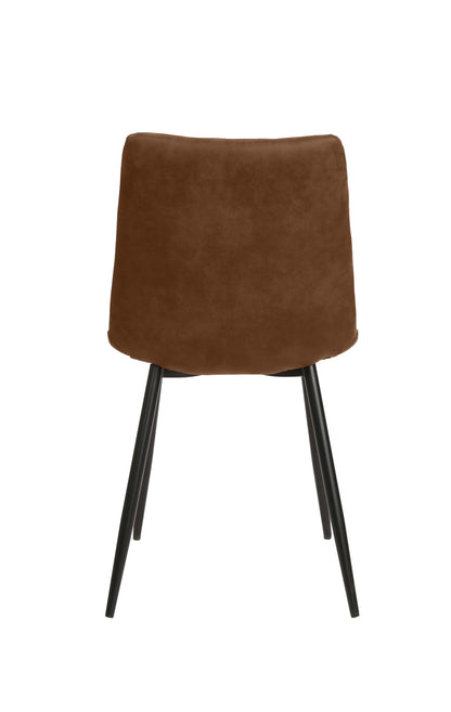 Eetkamerstoel Trondheim Bruin Microvezel met zwart onderstel