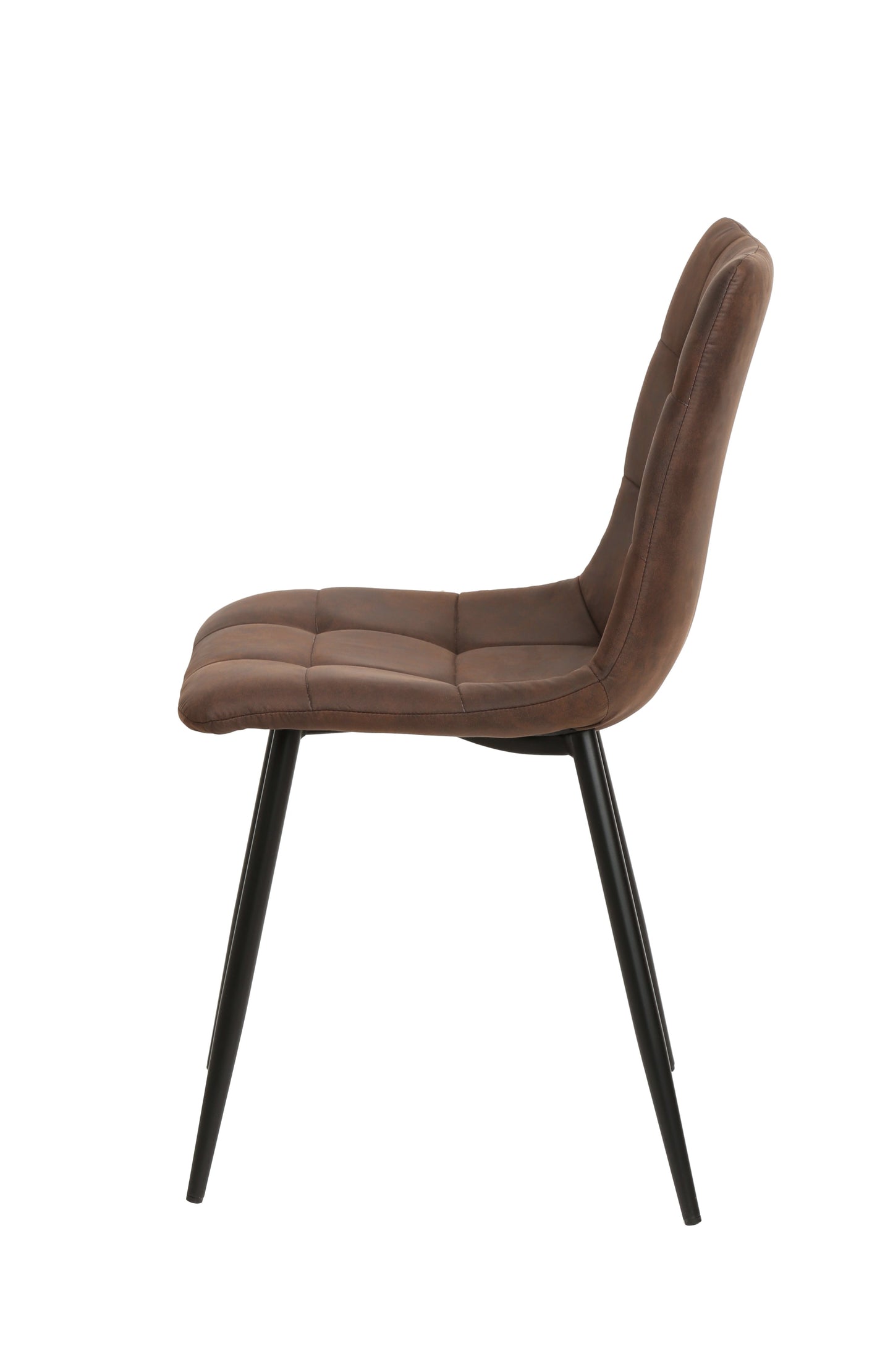 Eetkamerstoel Trondheim Donkerbruin Microvezel met zwart onderstel