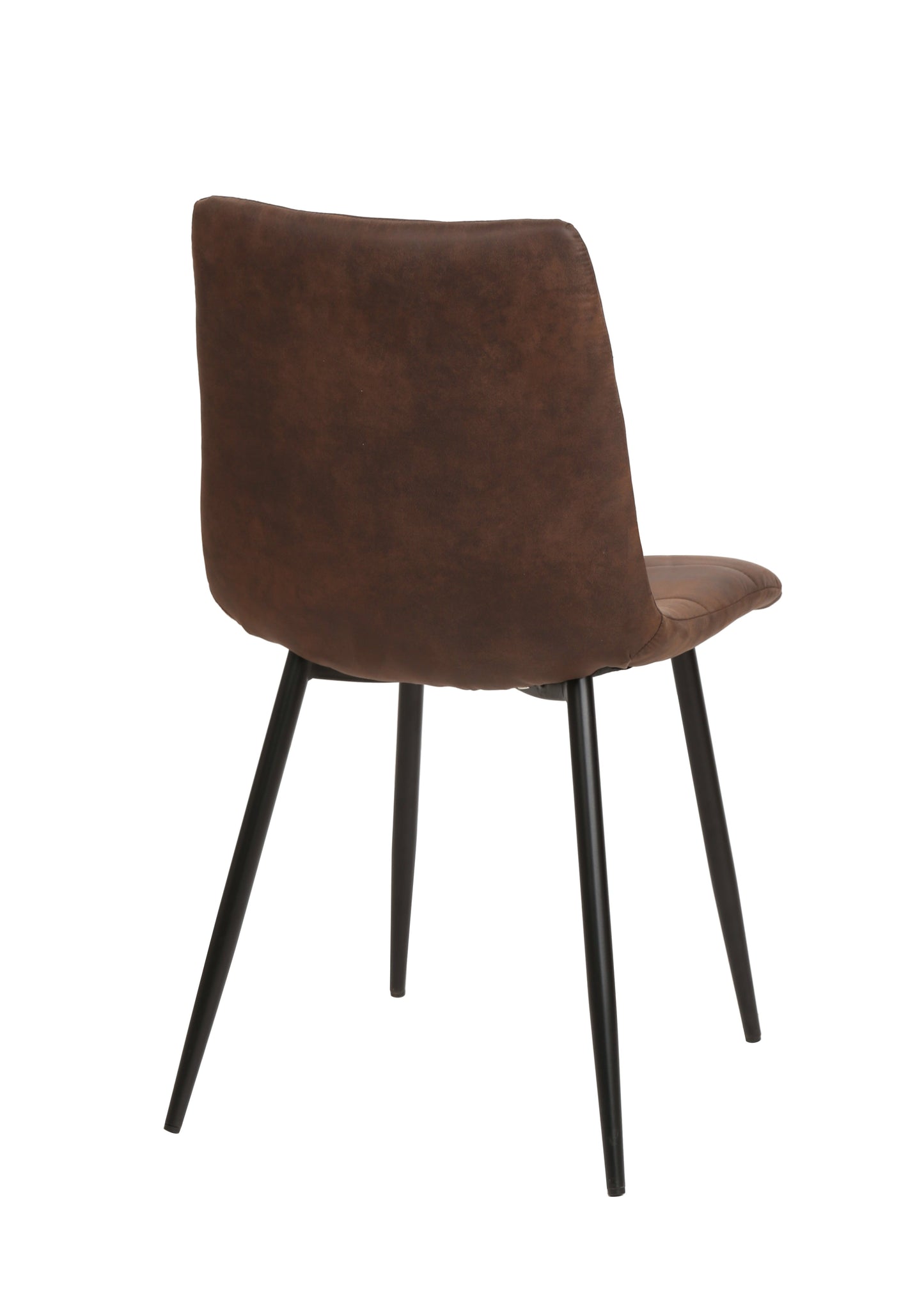 Eetkamerstoel Trondheim Donkerbruin Microvezel met zwart onderstel