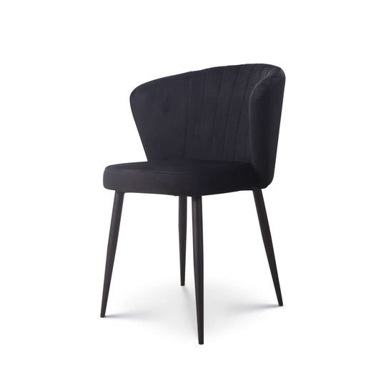 Eetkamerstoel Fay velvet zwart