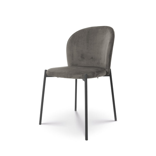 Eetkamerstoel Liza velvet grijs