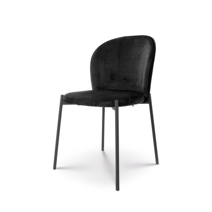 Eetkamerstoel Liza velvet zwart