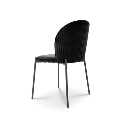 Eetkamerstoel Liza velvet zwart