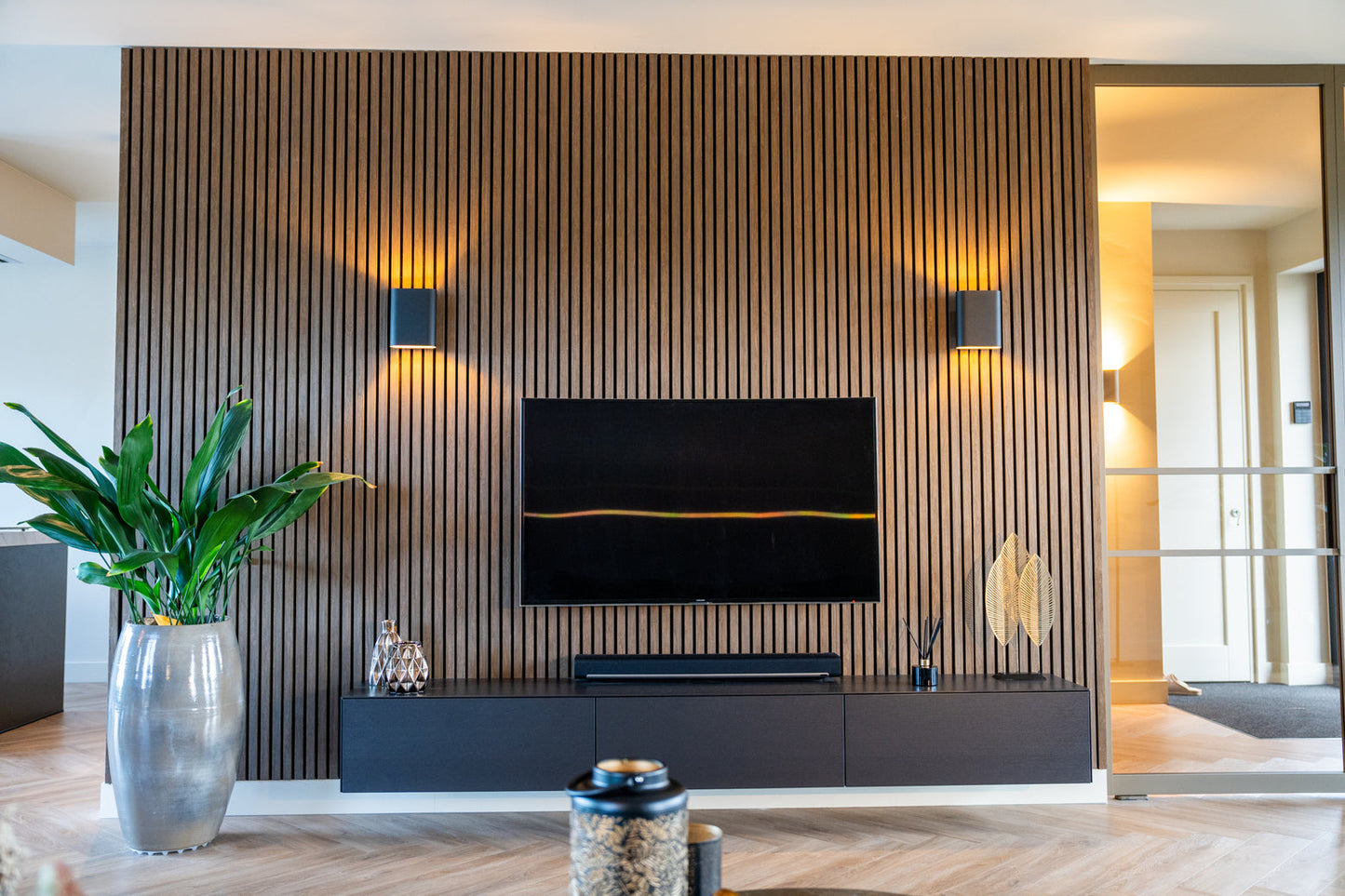 Akoestische Wandpanelen Gerookt Eiken-Hout | 270cm x 60cm | 3-zijdig écht houtfineer