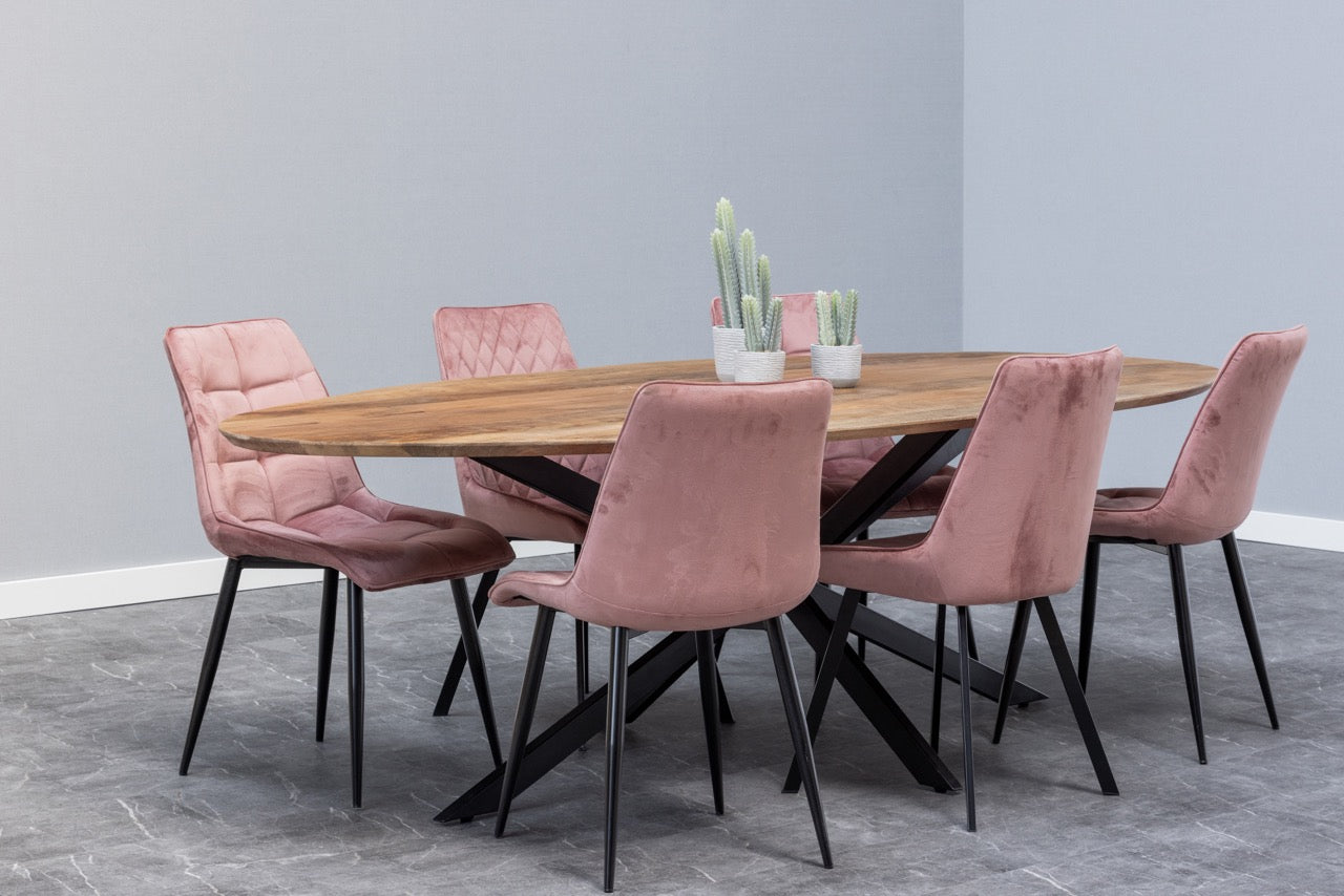 Mangohouten Eettafel Ovaal Julia 240x110 cm (2,5 cm)