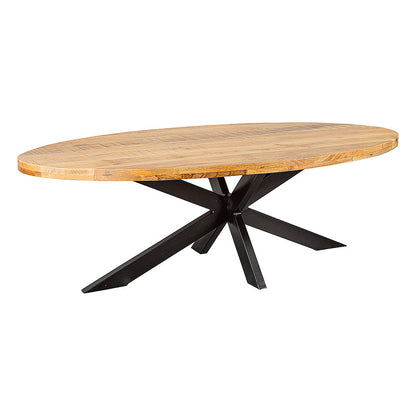 Mangohouten Eettafel Ovaal Oscar 300x130 cm (6cm)