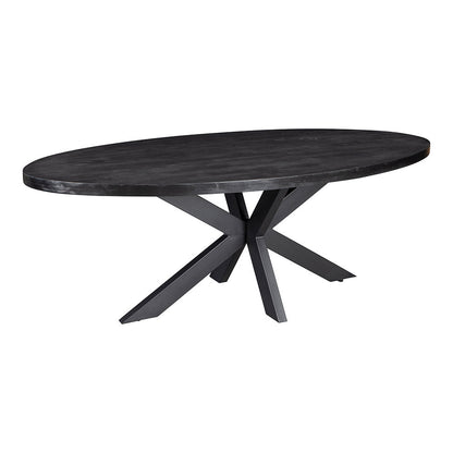 Mangohouten Eettafel Ovaal Oscar 240x110 cm Zwart (5cm)