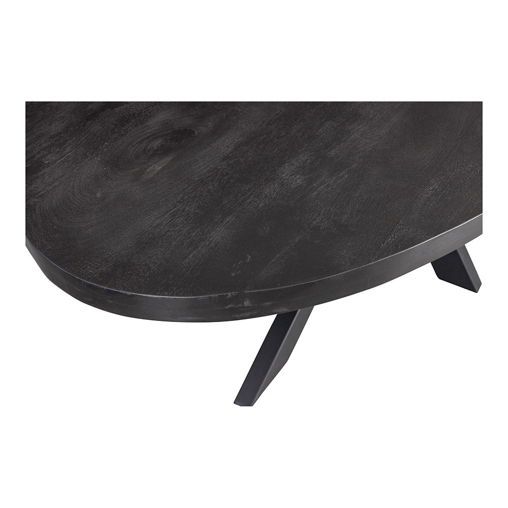 Mangohouten Eettafel Ovaal Oscar 300x130 cm Zwart (5cm)