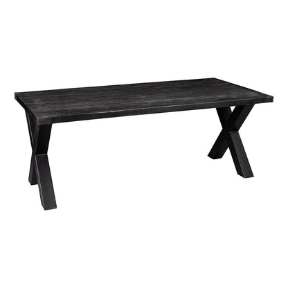 Mangohouten Eettafel Rechthoek Cedric 220x100 cm Zwart (6cm)
