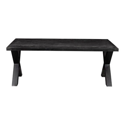 Mangohouten Eettafel Rechthoek Cedric 220x100 cm Zwart (6cm)