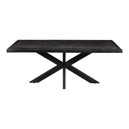 Mangohouten Eettafel Rechthoek Donald 200x100 cm Zwart (6cm)