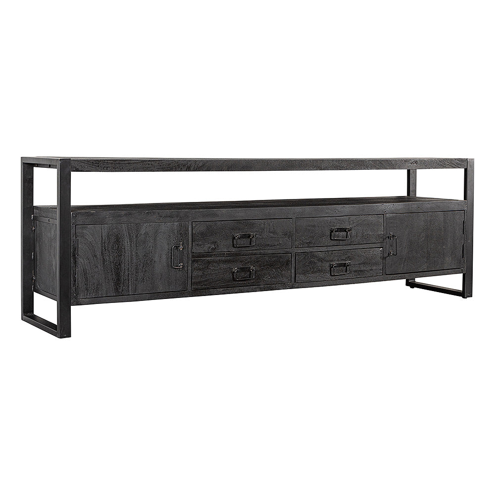 Mangohouten TV Meubel Britt 190 cm Zwart