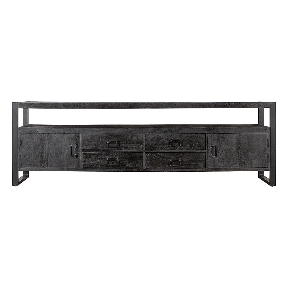Mangohouten TV Meubel Britt 190 cm Zwart