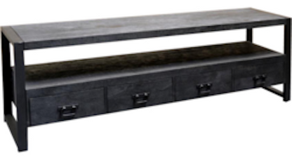 Mangohouten TV Meubel Britt 180 cm Zwart