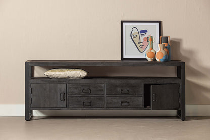 Mangohouten TV Meubel Britt 220 cm Zwart
