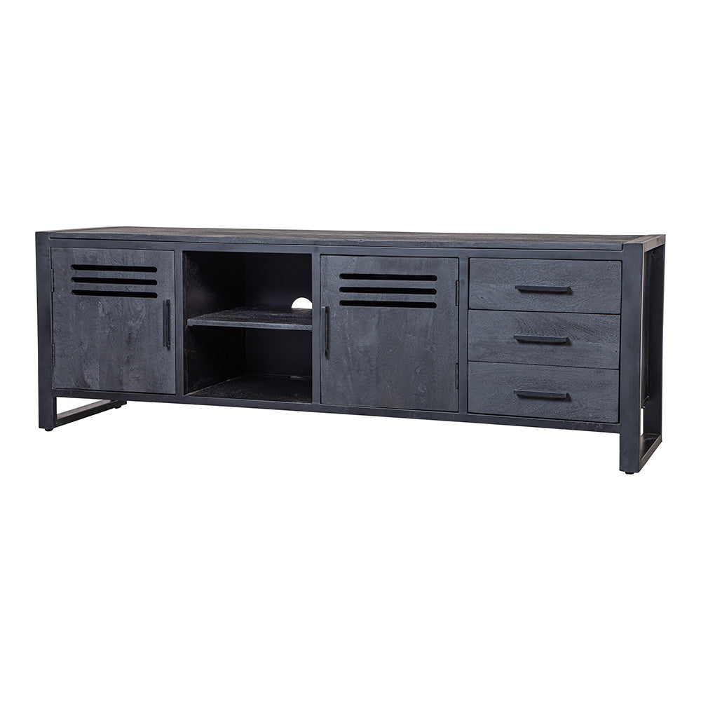 Mangohouten TV Meubel Tristan 180 cm Zwart