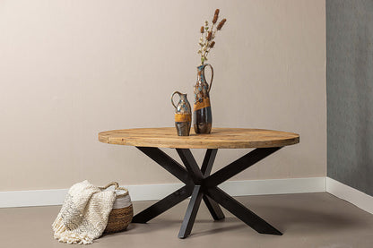 Mangohouten Eettafel Ovaal Oscar 300x130 cm (6cm)