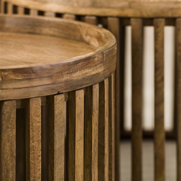 Modera - Salontafelset tweak Ø65-Ø50 - Massief mango zandkleur