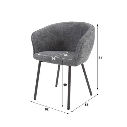 Modera - Armstoel curve. VPE2 - Boucle grijs - set van: 2