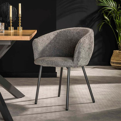 Modera - Armstoel curve. VPE2 - Boucle grijs - set van: 2