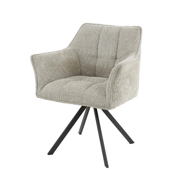 Modera - Armstoel raster draaibaar. VPE2 - Boucle zandkleur - set van: 2