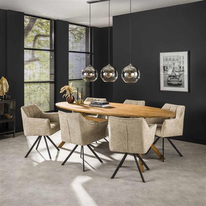 Modera - Armstoel raster draaibaar. VPE2 - Boucle zandkleur - set van: 2