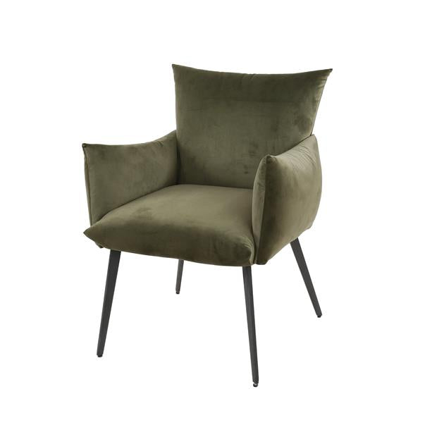 Modera - Eetkamerfauteuil lobby - Groen velours