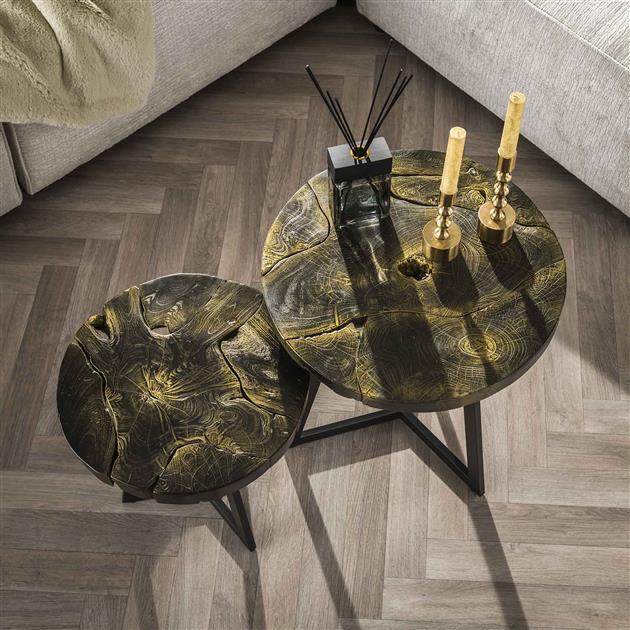 Modera - Salontafel set 2- rond black and gold