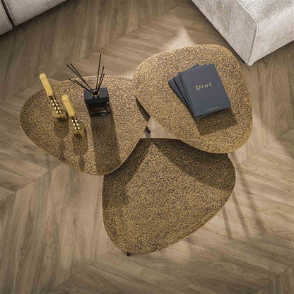 Modera - Salontafel set-3 driehoekig metallic - Brons antiek