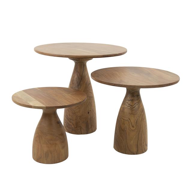 Modera - Salontafel set-3 massieve voet kegel - Massief acacia naturel