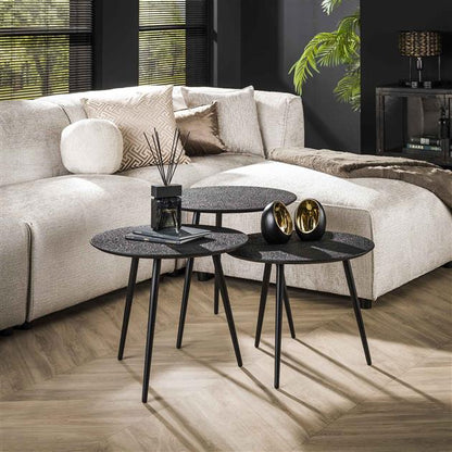 Modera - Salontafel set-3 rond metallic - Grijs