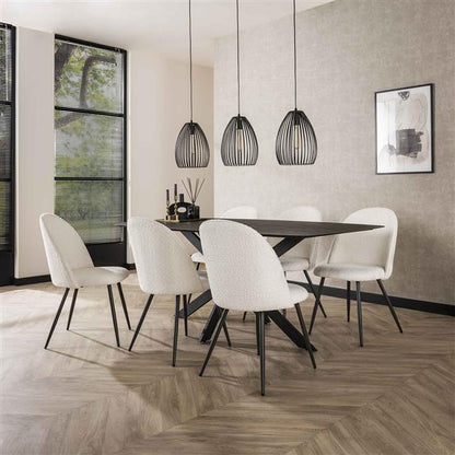 Modera - Stoel boucle ronde rug. VPE2 - Boucle wit - set van: 2