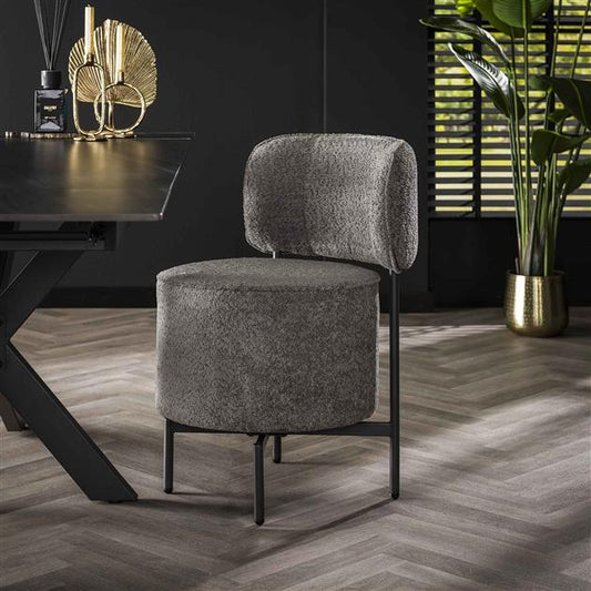 Modera - Stoel cocktail boucle draaibaar. VPE2 - Boucle grijs - set van: 2