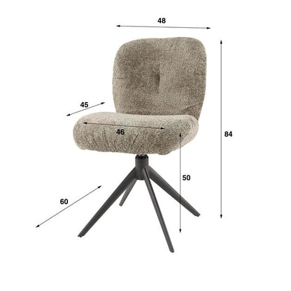 Modera - Stoel comfort draaibaar. VPE2 - Boucle taupe - set van: 2