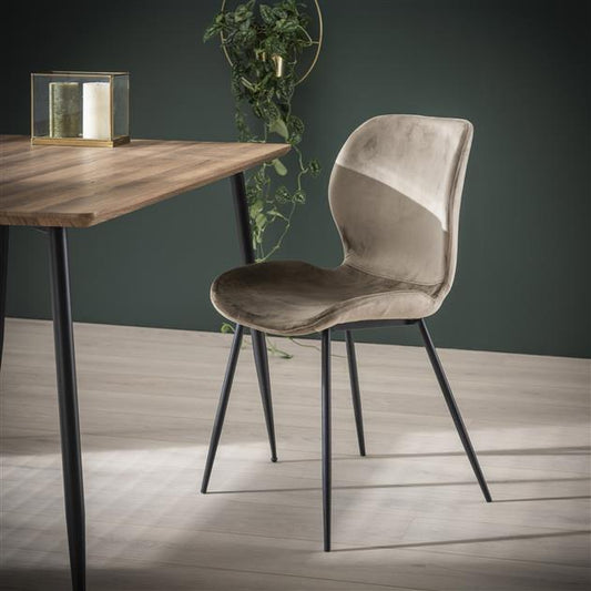 Modera - Stoel ronde buis. VPE4 - Champagne velours - set van: 4