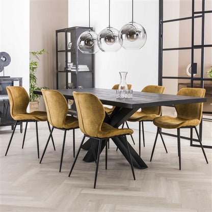 Modera - Stoel ronde buis. VPE4 - Goudkleurig velours - set van: 4