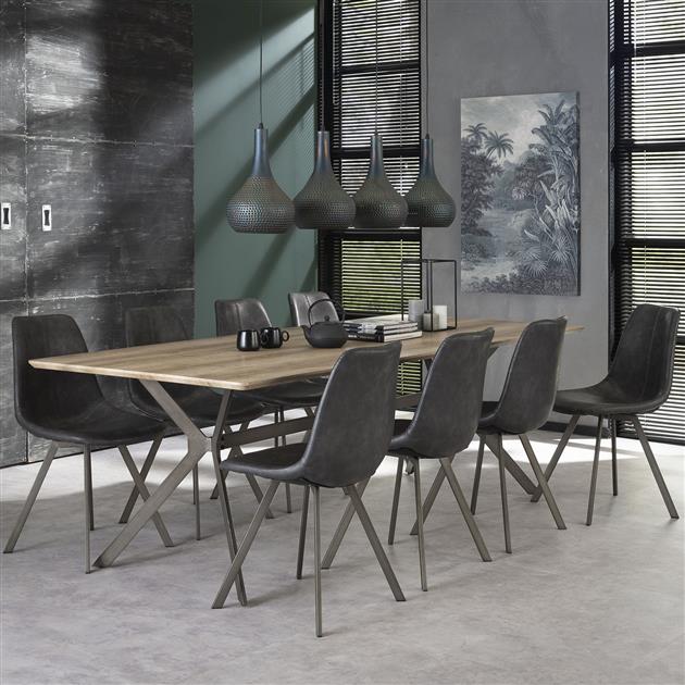 Modera - Stoel zig-zag plat frame. VPE4 - Saddle PU zwart - set van: 4