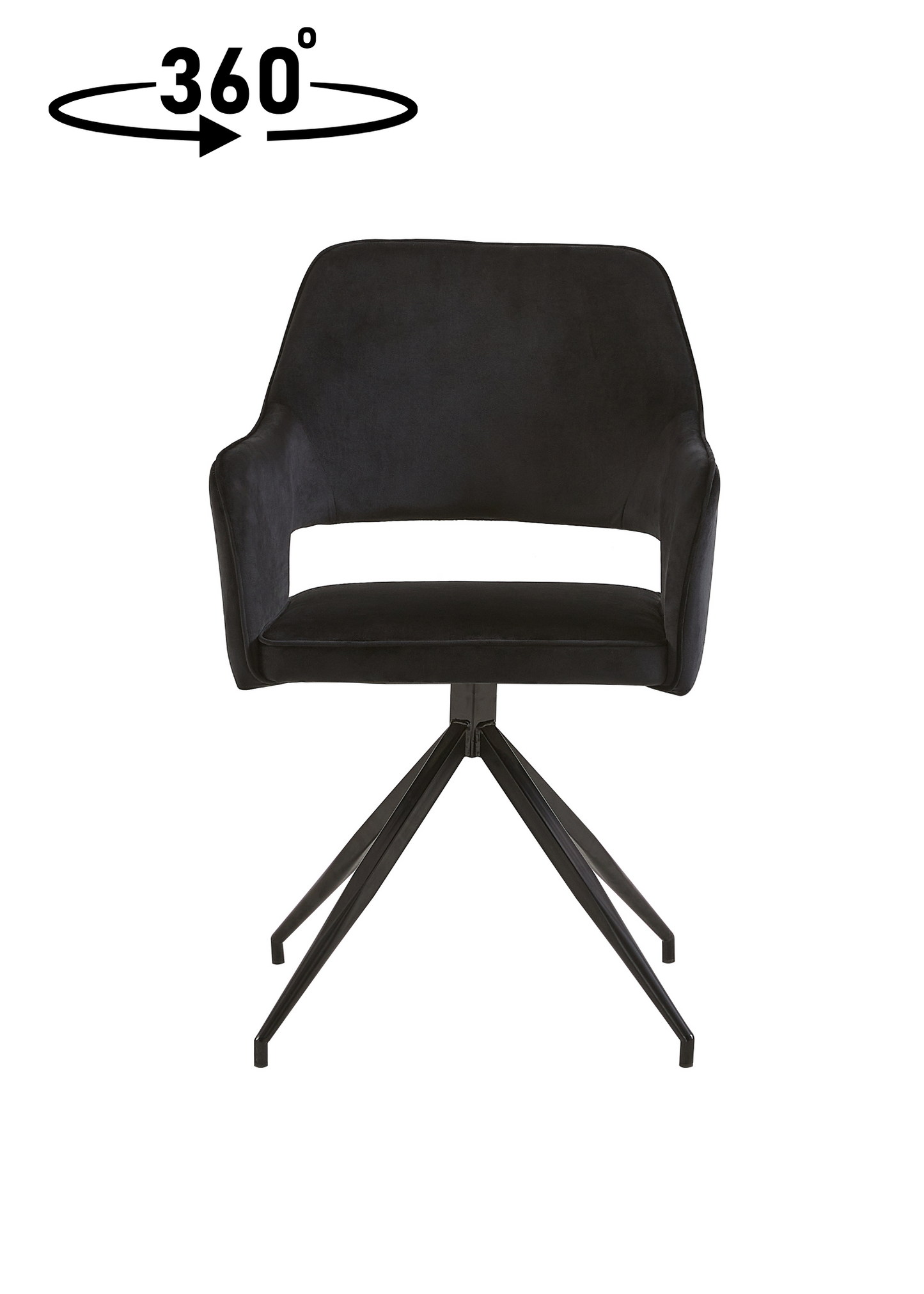 Eetkamerstoel Stevns Zwart Fluweel met zwart onderstel