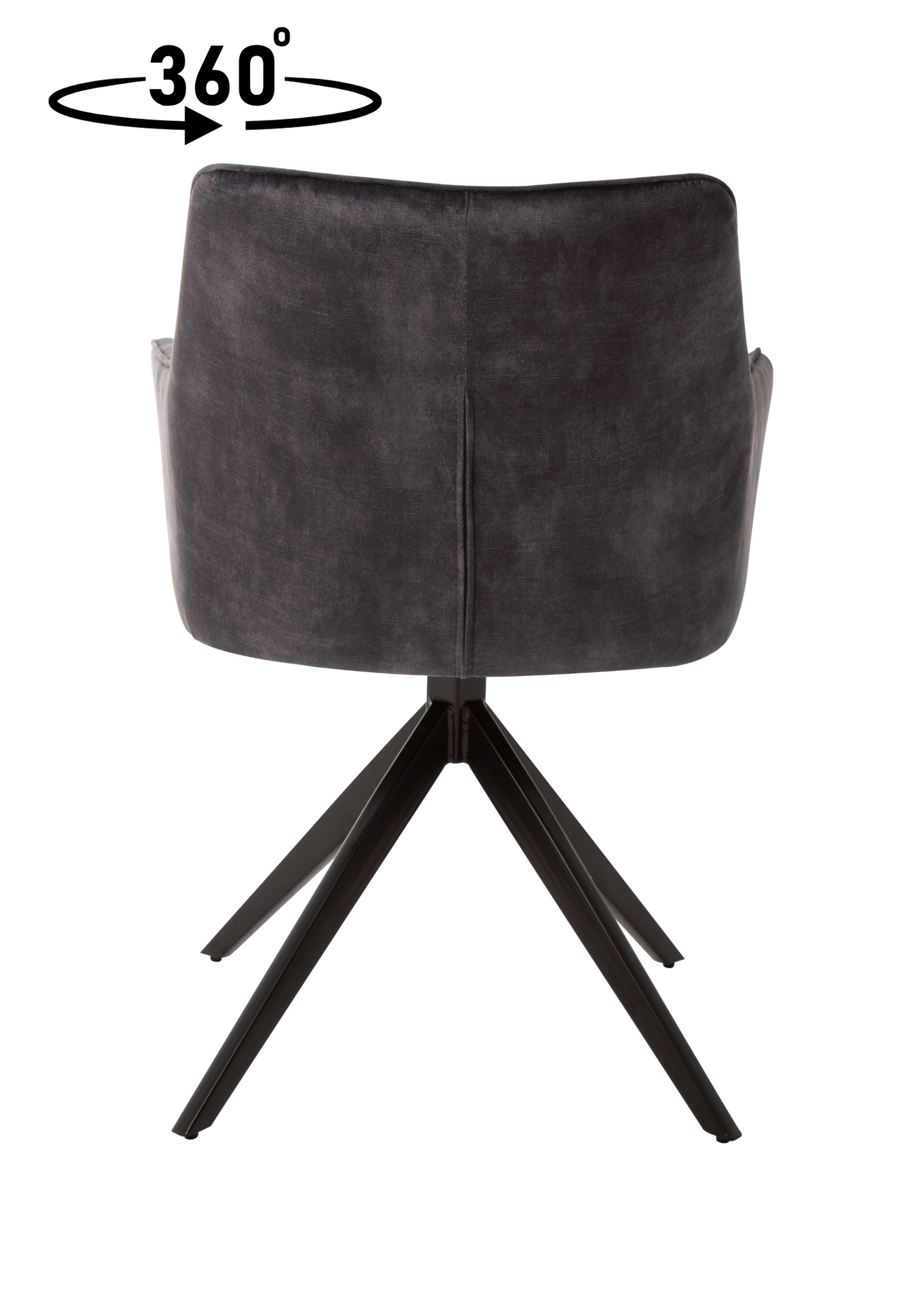 Eetkamerstoel Odense Donkergrijs Fluweel met zwart onderstel