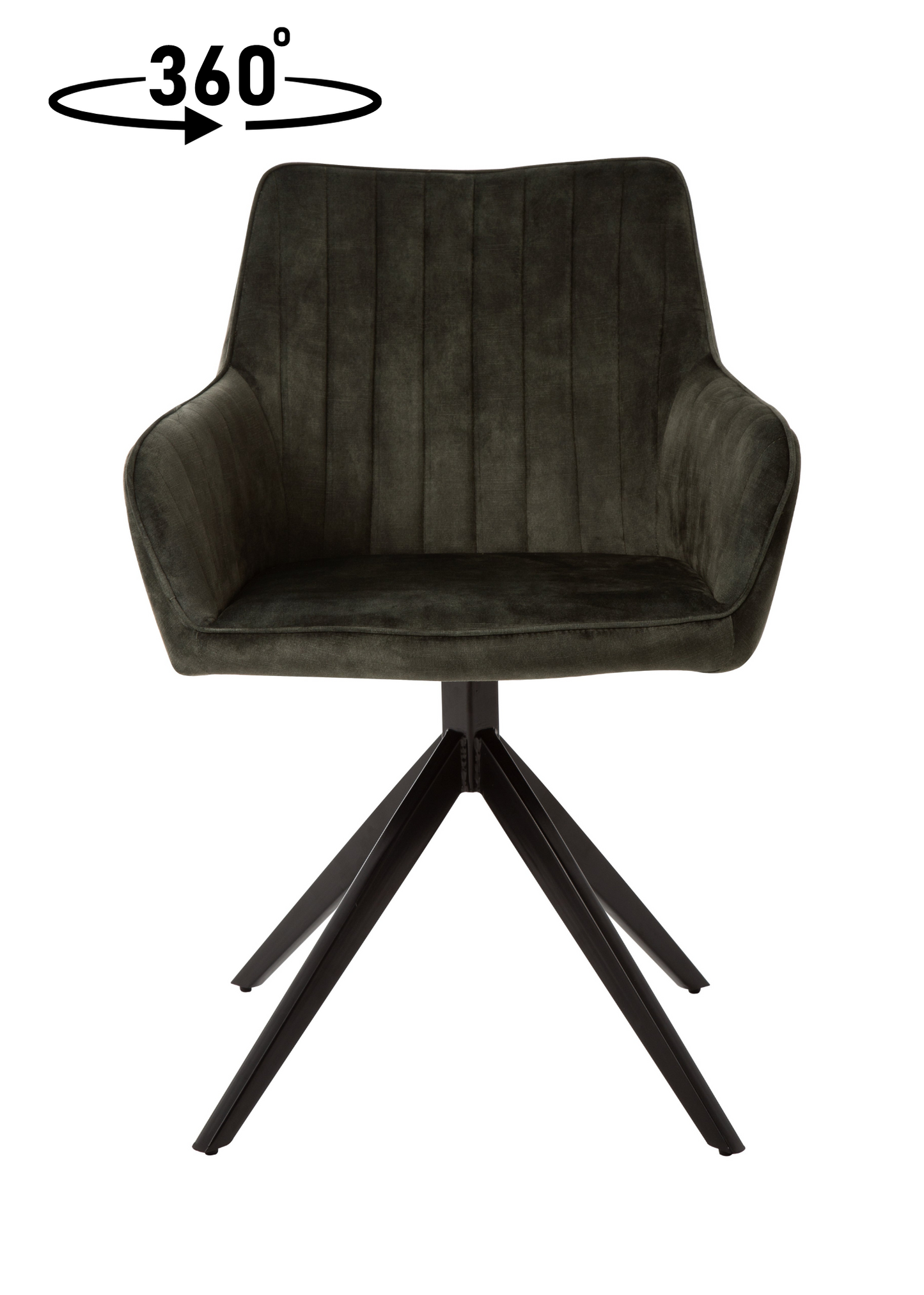 Eetkamerstoel Odense Donkergroen Fluweel met zwart onderstel
