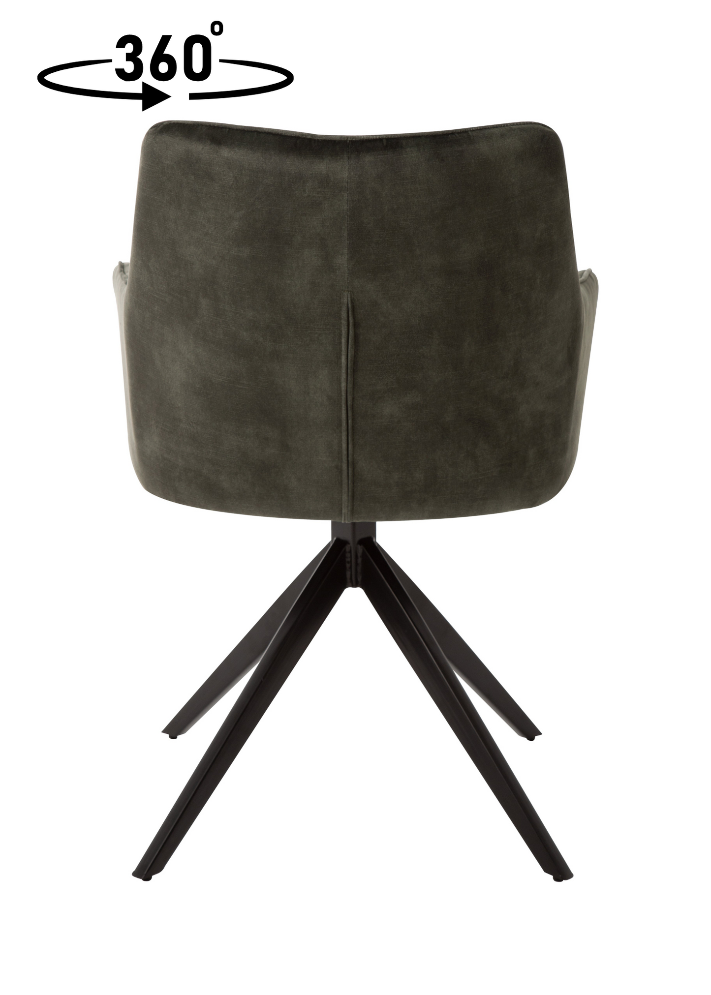 Eetkamerstoel Odense Donkergroen Fluweel met zwart onderstel