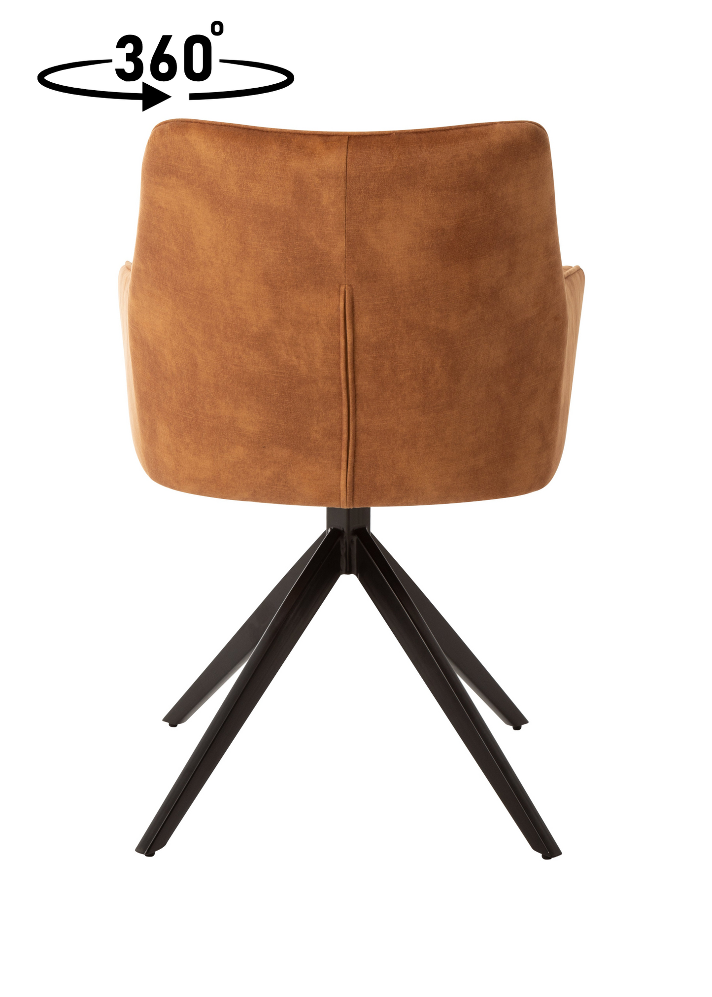 Eetkamerstoel Odense Cognac Fluweel met zwart onderstel