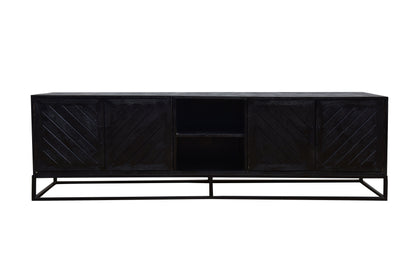Mangohouten TV Meubel Sabia 200 cm Zwart