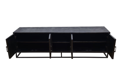 Mangohouten TV Meubel Sabia 200 cm Zwart