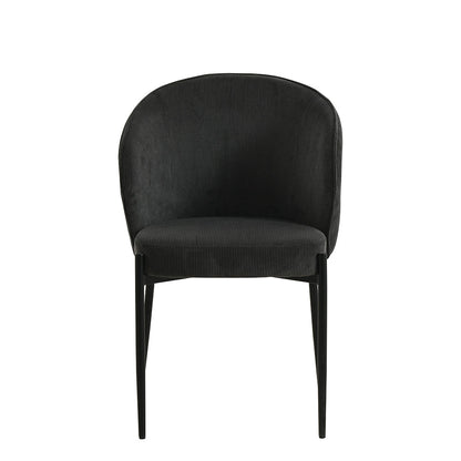 Eetkamerstoel Uppsala Donkergrijs Rib met zwart onderstel