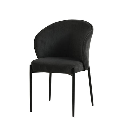 Eetkamerstoel Uppsala Donkergrijs Rib met zwart onderstel