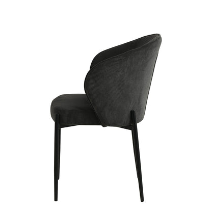 Eetkamerstoel Uppsala Donkergrijs Rib met zwart onderstel