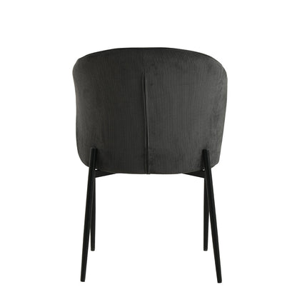 Eetkamerstoel Uppsala Donkergrijs Rib met zwart onderstel